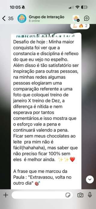 Mensagem sobre constância, disciplina e pequenas conquistas.